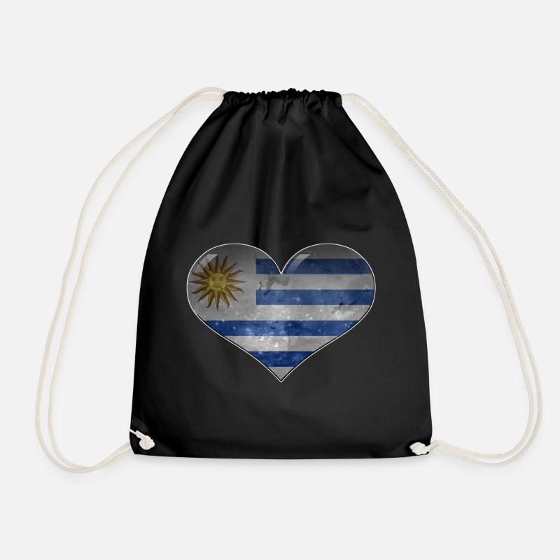 Uruguay-Herz - Turnbeutel - Schwarz