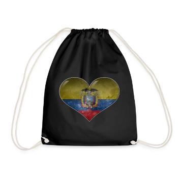 Ecuador Heart - Drawstring Bag - black - Front