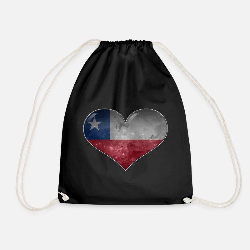 Chilean heart - Drawstring Bag - black