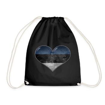 Estonian heart - Drawstring Bag - black - Front