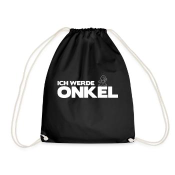 Ich werde Onkel - Schwangerschaftsmitteilung - Turnbeutel - Schwarz - Vorne