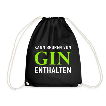 Kann Spuren Von Gin Enthalten - Turnbeutel - Schwarz - Vorne