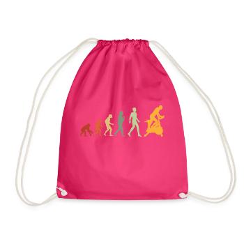 Die Evolution des Bodybuildings Gym Fitness - Turnbeutel - Fuchsia - Vorne