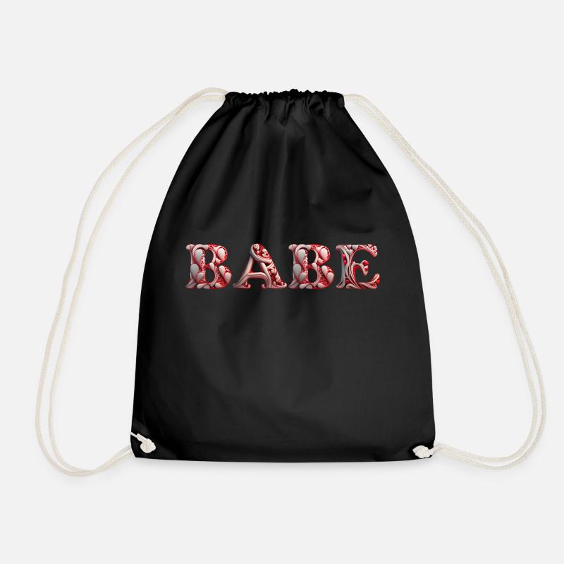 BABE heart red - Turnbeutel - Schwarz