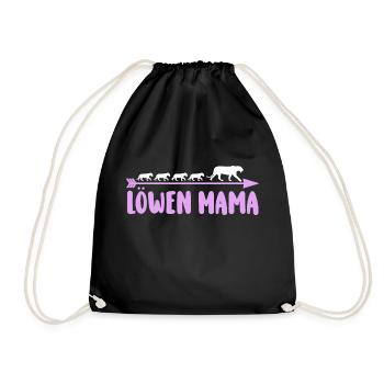 Mutter Löwen Mama - Turnbeutel - Schwarz - Vorne