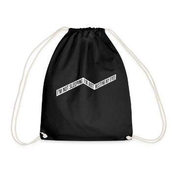 I'm Not Sleeping I'm Just Resting My Eyes Saying - Drawstring Bag - black - Front