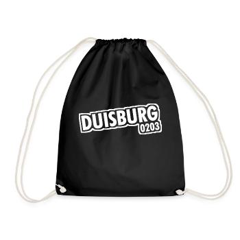 Duisburg - 0203 - Phone Code - NRW - Ruhrpott - Drawstring Bag - black - Front