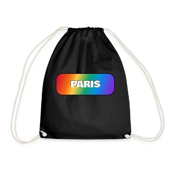 LGBT Paris France Gay Pride - Drawstring Bag - black - Front