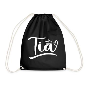 Best Tia Ever Aunt Leopard Print Mothers Day Tia - Drawstring Bag - black - Front