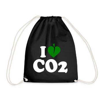I love co2 - Drawstring Bag - black - Front