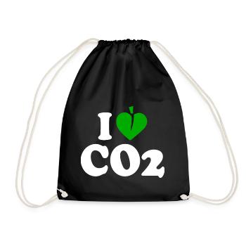 I love co2 - Drawstring Bag - black - Front