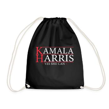 Kamala Ja, sie kann 2024 - Kamala für die Präsidentin - Turnbeutel - Schwarz - Vorne