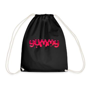 Yummy Text Art - Drawstring Bag - black - Front