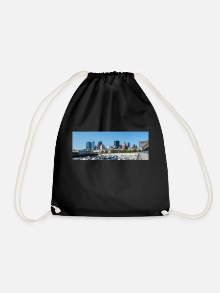 Vue panoramique sur les toits de Montréal depuis le port - Sac de sport léger - noir