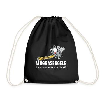 Funny Muggaseggele Swabian Saying Design - Drawstring Bag - black - Front