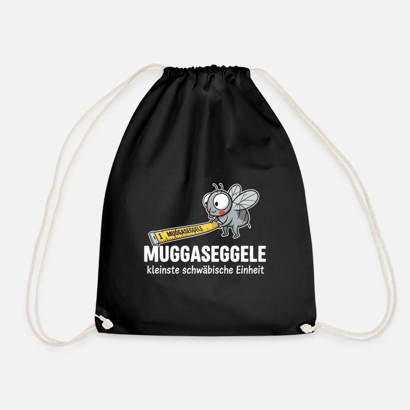 Witziges Muggaseggele Schwäbischer Spruch Design - Turnbeutel - Schwarz