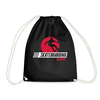 Skateboarding is life skate - skater - skaten boy - Turnbeutel - Schwarz - Vorne