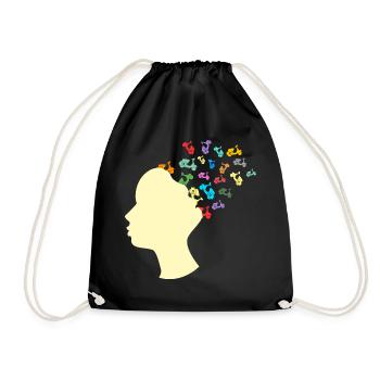 Scooter in the head - Drawstring Bag - black - Front