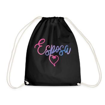 Esposa Cute Wife To Be Bride Couple Wedding Gift - Drawstring Bag - black - Front