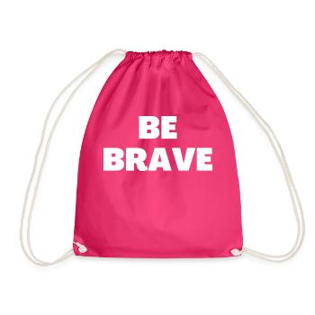 Sei mutig - Christliche Zitate - Turnbeutel - Fuchsia - Vorne