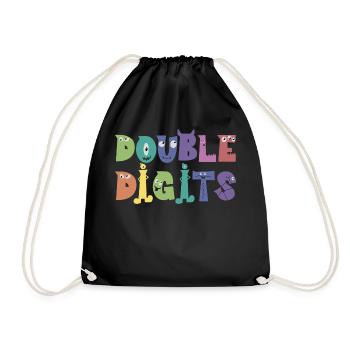 Cadeau de 10e anniversaire, 10 ans, pour garçons et filles - Sac de sport léger - noir - Devant