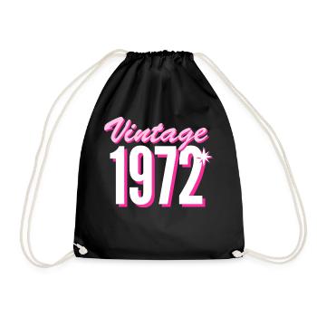 1972 Jahrgang Baujahr Vintage Geschenkidee Retro - Turnbeutel - Schwarz - Vorne