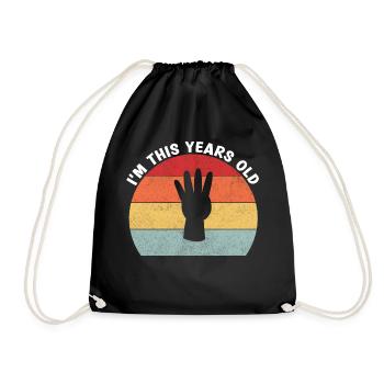 I'm This Years Old Vintage 4th Birthday Kids - Drawstring Bag - black - Front