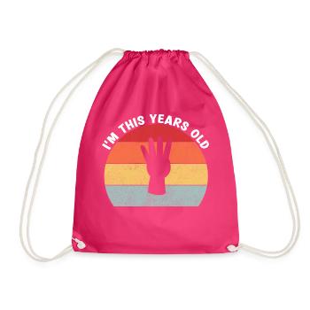 Je suis cette année Vintage 4e anniversaire enfants - Sac de sport léger - fuchsia - Devant