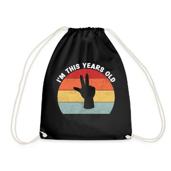 I'm This Years Old Vintage 3rd Birthday Kids - Drawstring Bag - black - Front