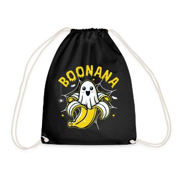 Halloween Boonana Niedliches Gespenst In Banane - Turnbeutel - Schwarz - Vorne