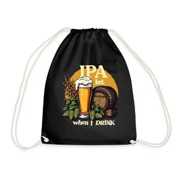 IPAlot when I drink - IPA Craft Beer - Drawstring Bag - black - Front