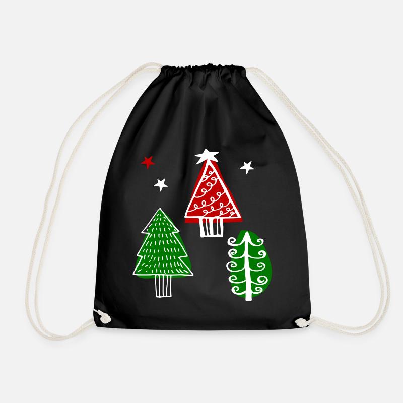 Weihnachten Tannenbaum - Turnbeutel - Schwarz