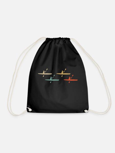 Retro Vintage Style Kanusport Kanu Rudern Boot - Turnbeutel - Schwarz