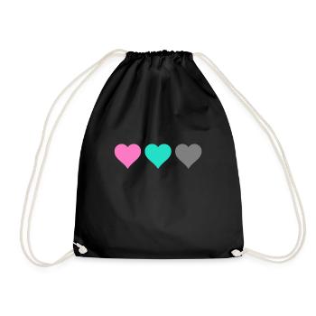 heart - Drawstring Bag - black - Front