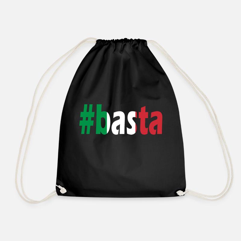 Déclaration Italienne Hashtag Basta Ialien - Sac de sport léger - noir