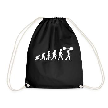 Evolution Gewichtheben Kraftsport Bodybuilding - Turnbeutel - Schwarz - Vorne