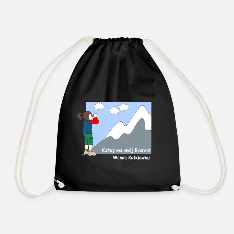 Wanda Rutkiewicz - Drawstring Bag - black