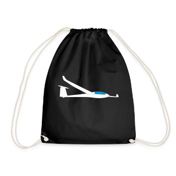 Segelflugzeug Segelflieger Geschenk Tshirt gleiten - Turnbeutel - Schwarz - Vorne