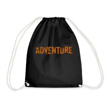 Adventure - Drawstring Bag - black - Front