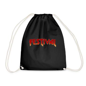 FESTIVAL - Drawstring Bag - black - Front