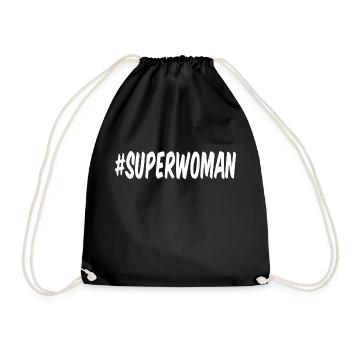 Superwoman Mama Tante Oma Geschenk Powerfrau - Turnbeutel - Schwarz - Vorne