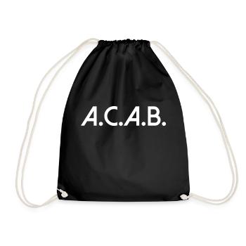 acab all Cops are bastards Spruch Text Schrift - Turnbeutel - Schwarz - Vorne