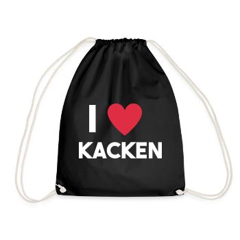 Ich liebe Kacken - Turnbeutel - Schwarz - Vorne