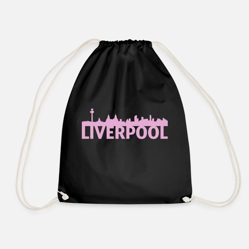 Liverpool England UK Skyline Geschenk Idee - Turnbeutel - Schwarz