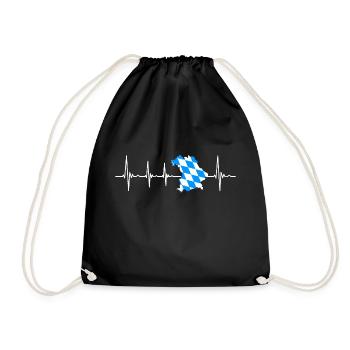 Bavaria Bavarian Heartbeat - Drawstring Bag - black - Front