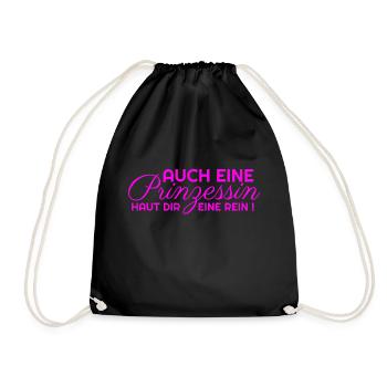 AUCH EINE Prinzessin HAUT DIR EINE REIN in rosa - Turnbeutel - Schwarz - Vorne