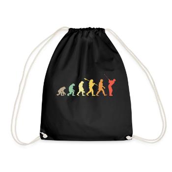 Golf Evolution Retro Geschenk für Golfer - Turnbeutel - Schwarz - Vorne