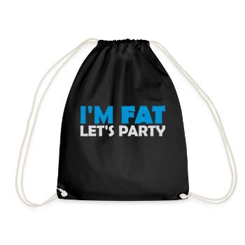at the fat lets party - Drawstring Bag - black - Front