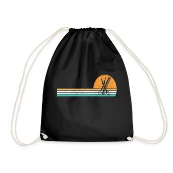 Friseur Geschenk Retro Cool Vintage - Turnbeutel - Schwarz - Vorne