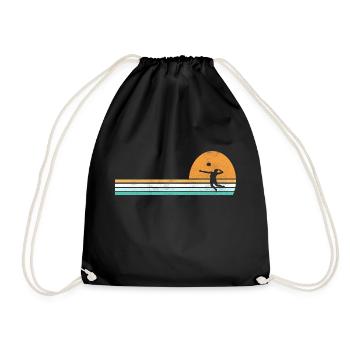 Handball Sport Retro Handballer - Drawstring Bag - black - Front